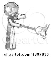 Poster, Art Print Of Sketch Football Player Man Holding Jesterstaff - I Dub Thee Foolish Concept