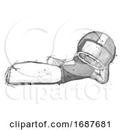 Poster, Art Print Of Sketch Football Player Man Reclined On Side