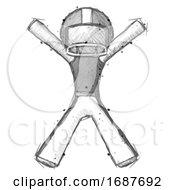 Sketch Football Player Man Jumping Or Flailing