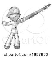 Poster, Art Print Of Sketch Firefighter Fireman Man Pen Is Mightier Than The Sword Calligraphy Pose