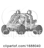 Poster, Art Print Of Sketch Explorer Ranger Man Riding Sports Buggy Side Angle View