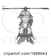 Poster, Art Print Of Sketch Explorer Ranger Man Flying In Gyrocopter Front View