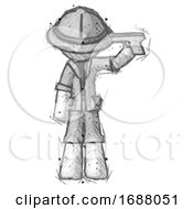 Poster, Art Print Of Sketch Explorer Ranger Man Suicide Gun Pose