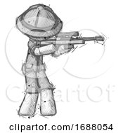 Poster, Art Print Of Sketch Explorer Ranger Man Shooting Sniper Rifle