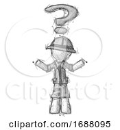 Poster, Art Print Of Sketch Explorer Ranger Man With Question Mark Above Head Confused