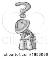 Poster, Art Print Of Sketch Explorer Ranger Man Thinker Question Mark Concept