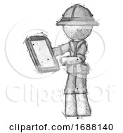 Sketch Explorer Ranger Man Reviewing Stuff On Clipboard