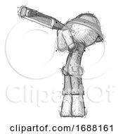 Poster, Art Print Of Sketch Explorer Ranger Man Thermometer In Mouth