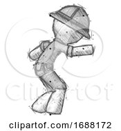 Poster, Art Print Of Sketch Explorer Ranger Man Sneaking While Reaching For Something