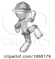 Poster, Art Print Of Sketch Explorer Ranger Man Kick Pose Start