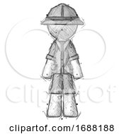Poster, Art Print Of Sketch Explorer Ranger Man Standing Facing Forward
