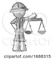 Sketch Explorer Ranger Man Holding Scales Of Justice