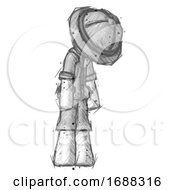 Poster, Art Print Of Sketch Explorer Ranger Man Depressed With Head Down Turned Right