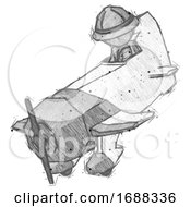 Poster, Art Print Of Sketch Explorer Ranger Man In Geebee Stunt Plane Descending View