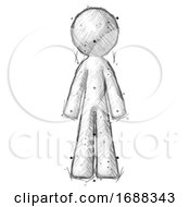Sketch Design Mascot Man Standing Facing Forward