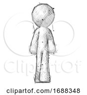 Sketch Design Mascot Man Walking Front View