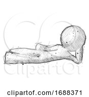 Poster, Art Print Of Sketch Design Mascot Man Reclined On Side