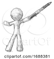 Poster, Art Print Of Sketch Design Mascot Man Demonstrating That Indeed The Pen Is Mightier