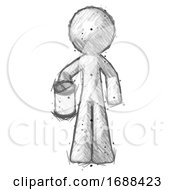 Sketch Design Mascot Man Begger Holding Can Begging Or Asking For Charity
