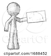 Poster, Art Print Of Sketch Design Mascot Man Holding Large Envelope