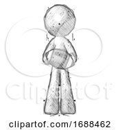 Poster, Art Print Of Sketch Design Mascot Man Giving Football To You