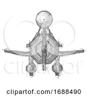 Sketch Design Mascot Man In Geebee Stunt Plane Front View