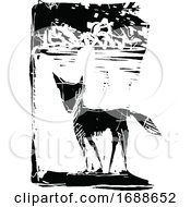 Black And White Expressionistic Styled Fox