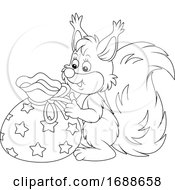 Poster, Art Print Of Squirrel With A Gift Bag