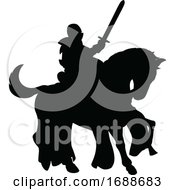 Poster, Art Print Of Knight On Horse Silhouette