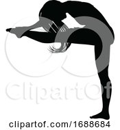 Poster, Art Print Of Woman Dancer Stretching Silhouette