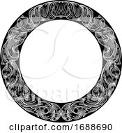 Frame Laurel Leaf Crest Floral Pattern Motif by AtStockIllustration
