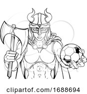 Poster, Art Print Of Viking Female Gladiator Soccer Warrior Woman