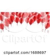 Poster, Art Print Of Red Party Balloons Background