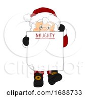 Poster, Art Print Of Santa Claus Blank Naughty List Illustration