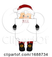 Poster, Art Print Of Santa Claus Blank Nice List Illustration