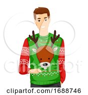Poster, Art Print Of Man Ugly Sweater Illustration