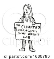 Poster, Art Print Of Young Student Protesting Climates Changing Why Arent We On Climate Change Drawing