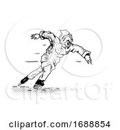 Poster, Art Print Of Phantom Inline Speed Skater Drawing