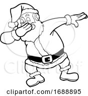 Poster, Art Print Of Cartoon Black And White Christmas Santa Dabbing