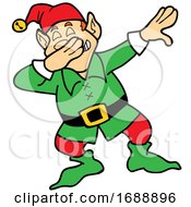 Poster, Art Print Of Cartoon Christmas Elf Dabbing