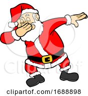 Poster, Art Print Of Cartoon Christmas Santa Dabbing