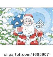 Poster, Art Print Of Santa In The Snow