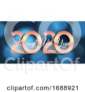 Poster, Art Print Of Happy New Year Banner Design With Bokeh Lights
