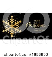 Poster, Art Print Of Christmas Banner With Glitter Snowflake