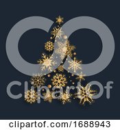 Poster, Art Print Of Glittery Snowflake Christmas Tree Design