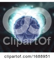 3D Medical Background With Glowing Abstract Virus Cell