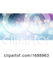 Poster, Art Print Of Christmas Snowflakes And Bokeh Lights Banner