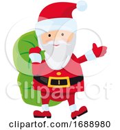 Poster, Art Print Of Santa Claus Carrying A Sack