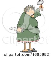 Poster, Art Print Of Angry Wife Holding A Knife And Hammer