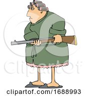 Angry Wife Holding A Gun